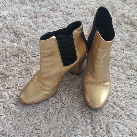 Marciano Gold Leather Ankle Boot - Picture 1 of 8